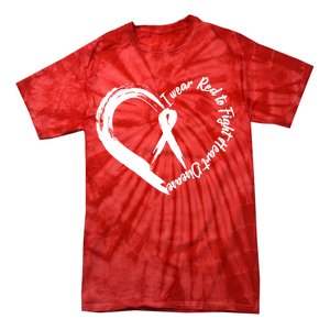 Painted I Wear Red To Fight Heart Disease Tie-Dye T-Shirt