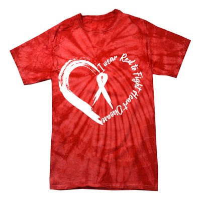 Painted I Wear Red To Fight Heart Disease Tie-Dye T-Shirt
