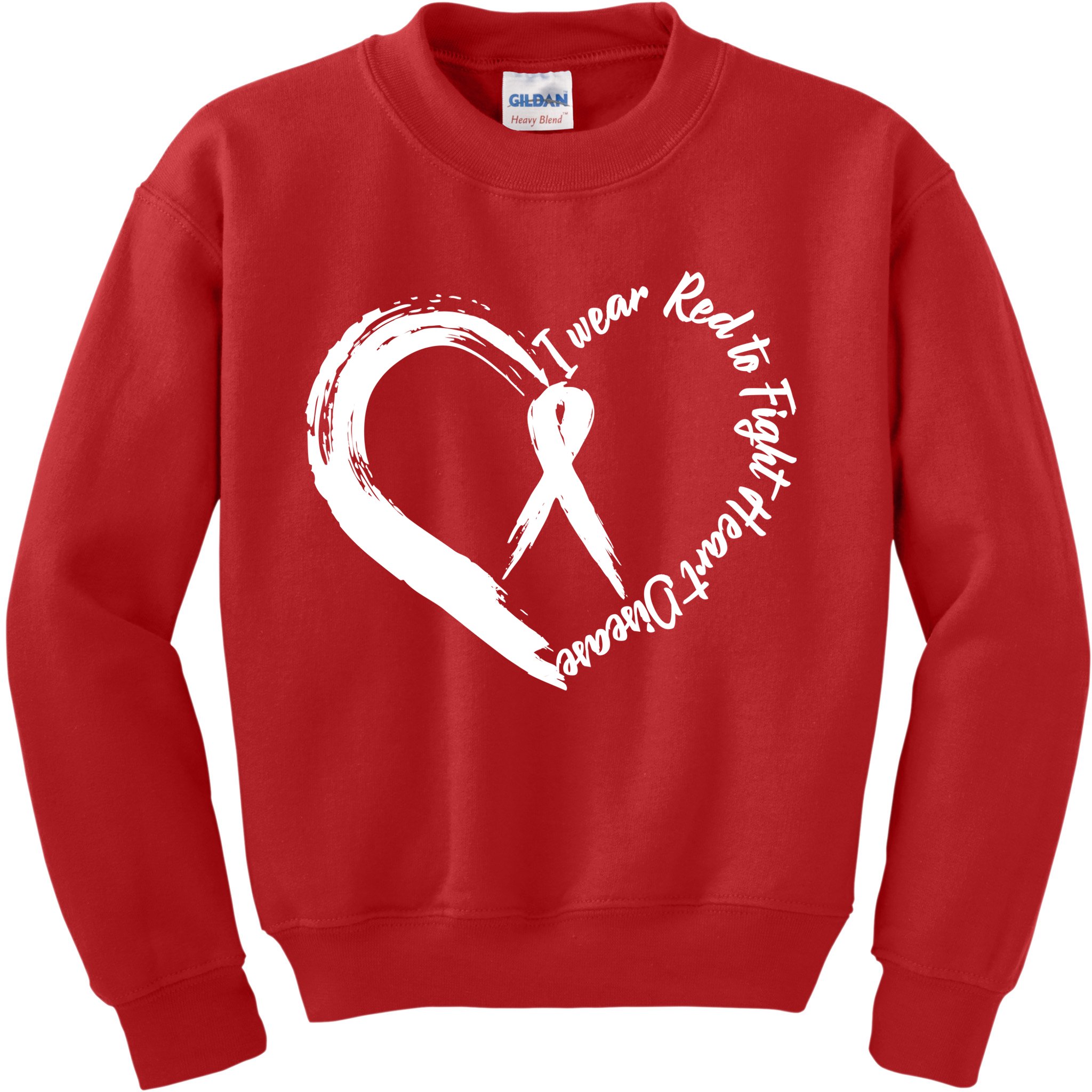 Painted I Wear Red To Fight Heart Disease Kids Sweatshirt
