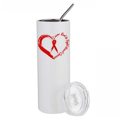 Painted I Wear Red To Fight Heart Disease Stainless Steel Tumbler