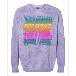 Painted Sunset Colors Tree Colorblast Crewneck Sweatshirt