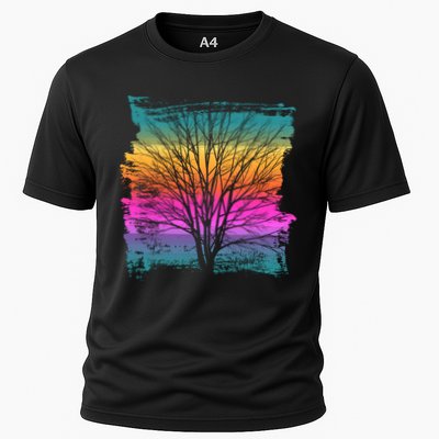 Painted Sunset Colors Tree Performance Shirt
