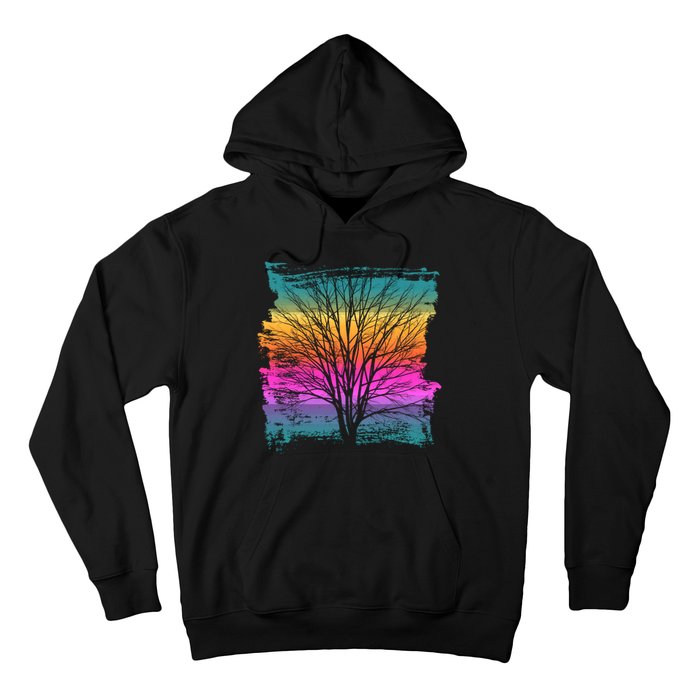 Painted Sunset Colors Tree Hoodie