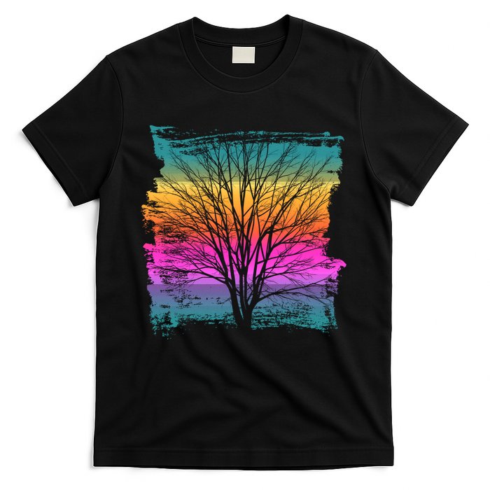 Painted Sunset Colors Tree T-Shirt