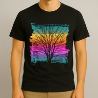 Painted Sunset Colors Tree T-Shirt