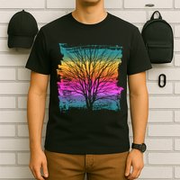 Painted Sunset Colors Tree T-Shirt