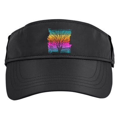 Painted Sunset Colors Tree Adult Drive Performance Visor