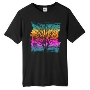 Painted Sunset Colors Tree Tall Fusion ChromaSoft Performance T-Shirt