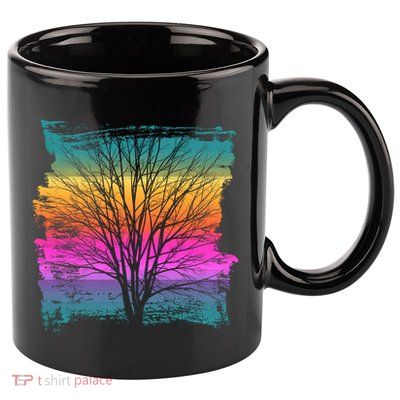 Painted Sunset Colors Tree 11oz C Handle Ceramic Mug