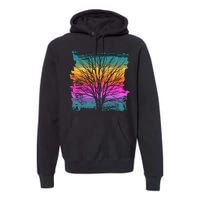 Painted Sunset Colors Tree Premium Hoodie