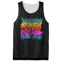 Painted Sunset Colors Tree Mesh Reversible Basketball Jersey Tank