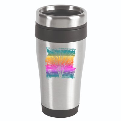 Painted Sunset Colors Tree 16oz Travel Tumbler