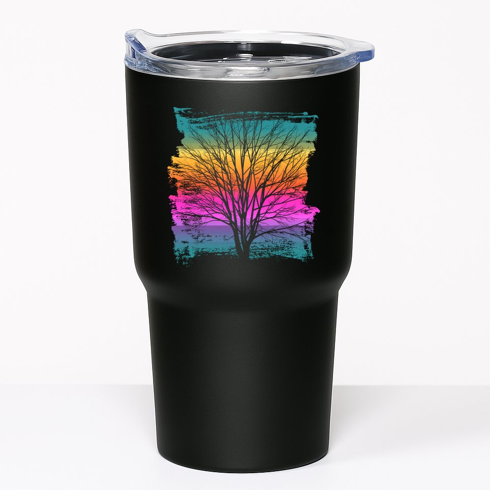 Painted Sunset Colors Tree Tumbler