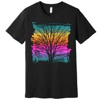 Painted Sunset Colors Tree Premium T-Shirt