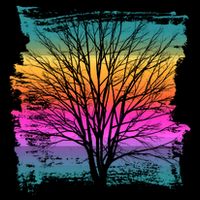 Painted Sunset Colors Tree Baby Bodysuit