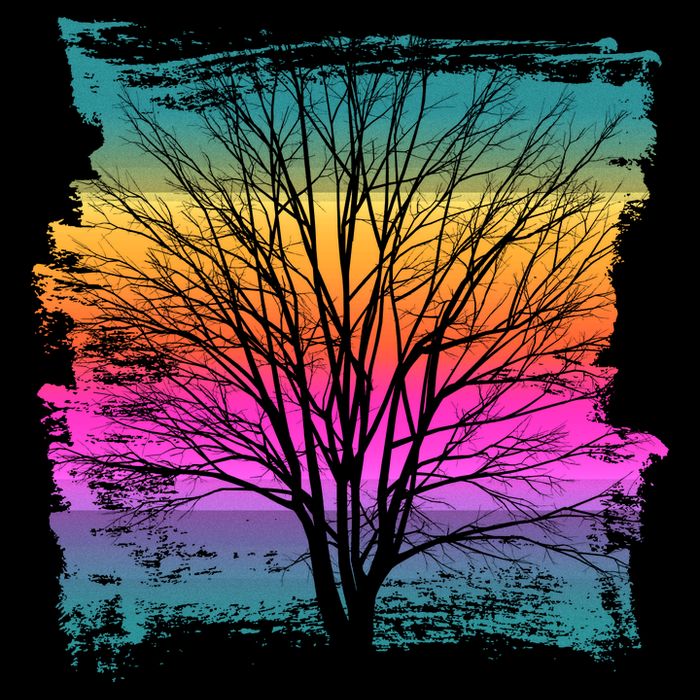 Painted Sunset Colors Tree Baby Bodysuit