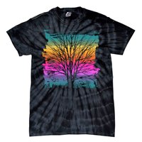 Painted Sunset Colors Tree Tie-Dye T-Shirt