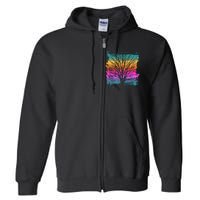 Painted Sunset Colors Tree Full Zip Hoodie