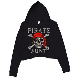 Pirate Aunt Jolly Roger Skull & Crossbones Flag Crop Fleece Hoodie