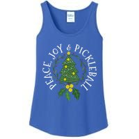 Peace And Joy Christmas Tree Pickleball Gift Ladies Essential Tank