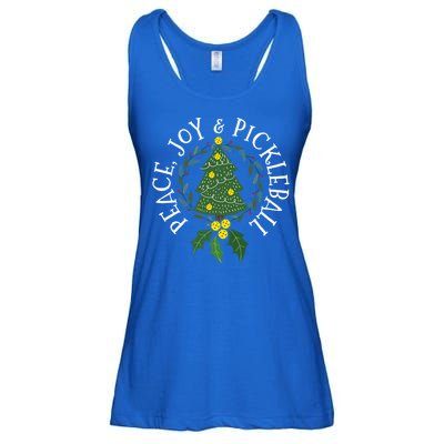 Peace And Joy Christmas Tree Pickleball Gift Ladies Essential Flowy Tank