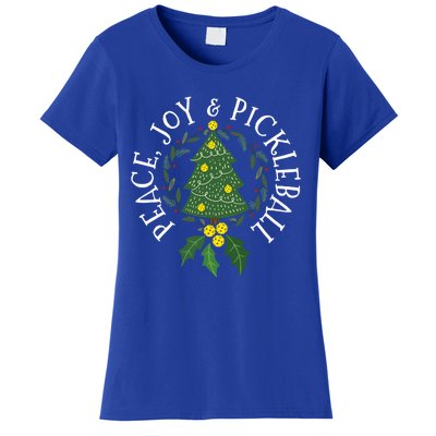 Peace And Joy Christmas Tree Pickleball Gift Women's T-Shirt