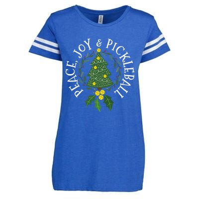 Peace And Joy Christmas Tree Pickleball Gift Enza Ladies Jersey Football T-Shirt