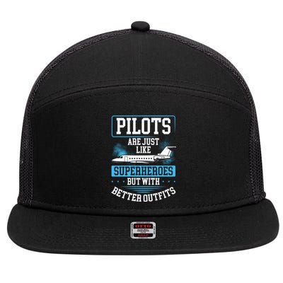 Pilots Are Just Like Superheroes, But With Better Outfits 7 Panel Mesh Trucker Snapback Hat