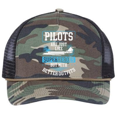 Pilots Are Just Like Superheroes, But With Better Outfits Retro Rope Trucker Hat Cap