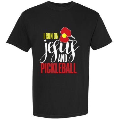 Pickleball and Jesus Religious Christian Pickleballer Garment-Dyed Heavyweight T-Shirt