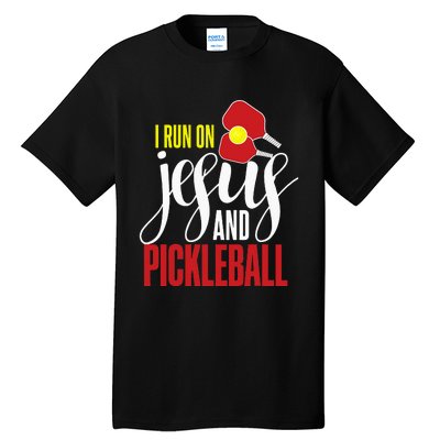 Pickleball and Jesus Religious Christian Pickleballer Tall T-Shirt