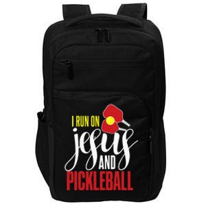 Pickleball and Jesus Religious Christian Pickleballer Impact Tech Backpack