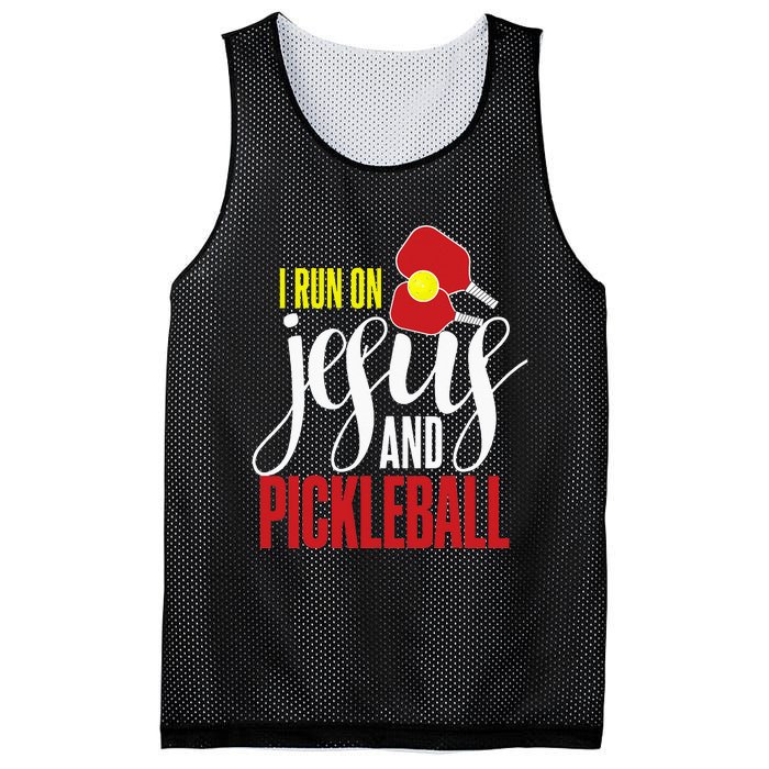 Pickleball and Jesus Religious Christian Pickleballer Mesh Reversible Basketball Jersey Tank