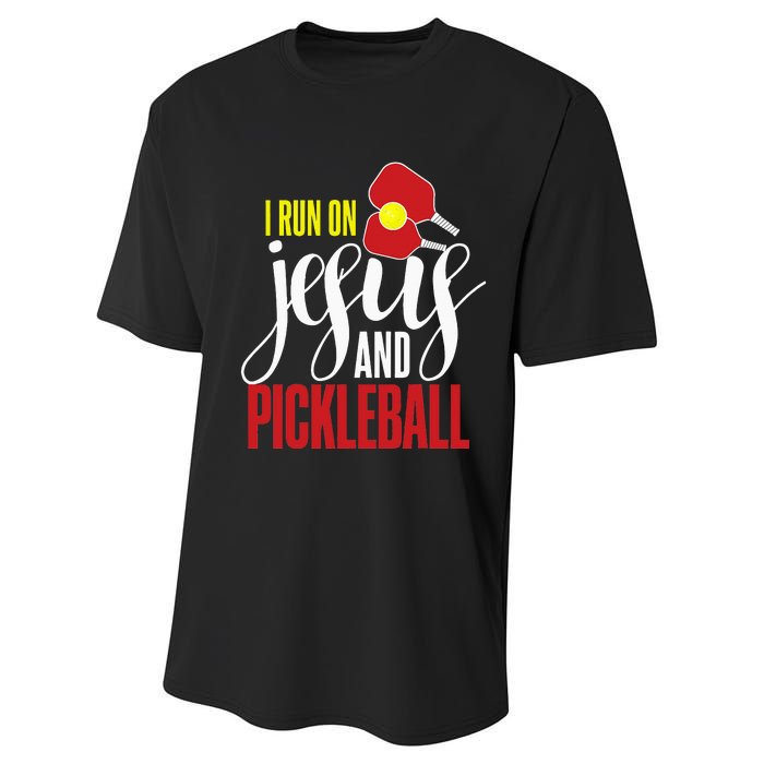 Pickleball and Jesus Religious Christian Pickleballer Performance Sprint T-Shirt