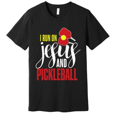 Pickleball and Jesus Religious Christian Pickleballer Premium T-Shirt