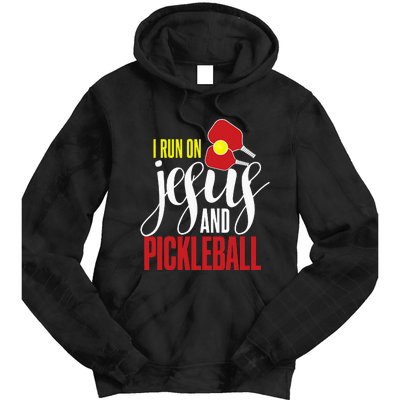 Pickleball and Jesus Religious Christian Pickleballer Tie Dye Hoodie