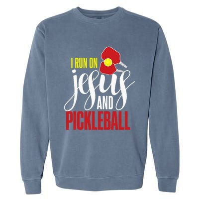 Pickleball and Jesus Religious Christian Pickleballer Garment-Dyed Sweatshirt