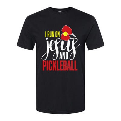 Pickleball and Jesus Religious Christian Pickleballer Softstyle CVC T-Shirt