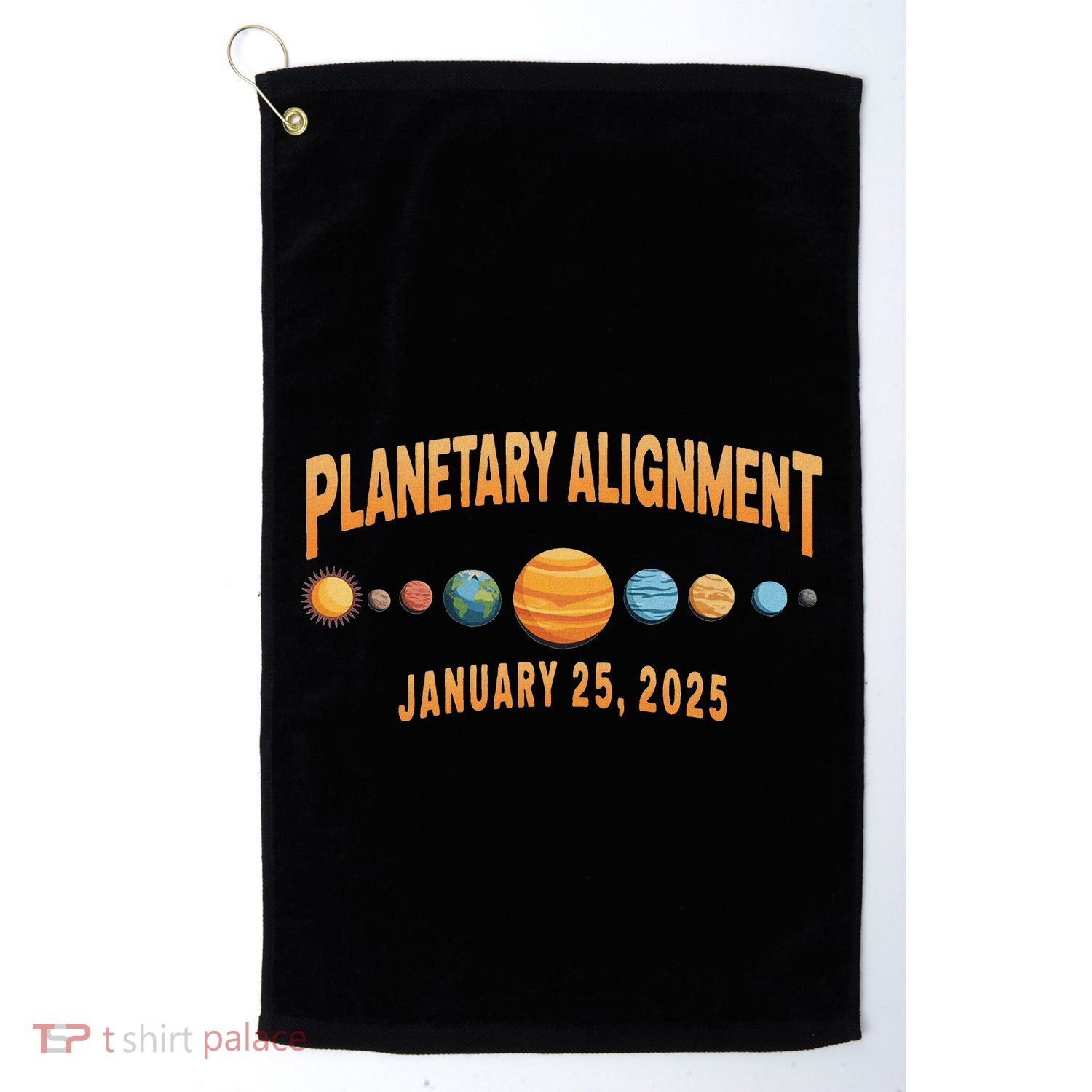Planetary Alignment January 25 2025 Cosmic Space Golf Towel