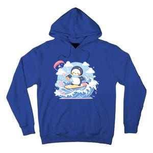 Penguin As Kite Surfer Design Kite Surfing Gift Tall Hoodie