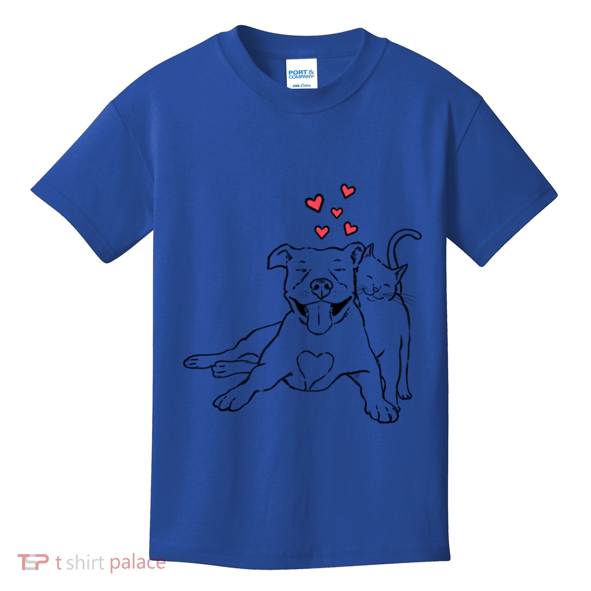 Pitties And Kitties Dog And Cat Lover Pitbull Mom Cat Mom Meaningful Gift Kids T-Shirt