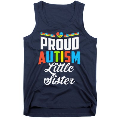 Proud Autism Little Sister Awareness Support Gift Tank Top