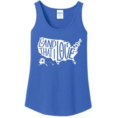 Proud American Land That I Love Pledge Allegiance Gift Ladies Essential Tank