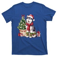 Pet Animal Lovers Cute Siberian Husky Dog Christmas Tree Funny Gift T-Shirt