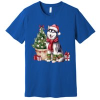 Pet Animal Lovers Cute Siberian Husky Dog Christmas Tree Funny Gift Premium T-Shirt