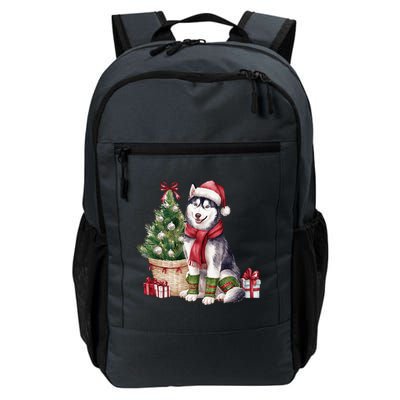 Pet Animal Lovers Cute Siberian Husky Dog Christmas Tree Funny Gift Daily Commute Backpack