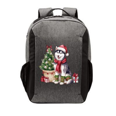 Pet Animal Lovers Cute Siberian Husky Dog Christmas Tree Funny Gift Vector Backpack