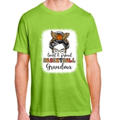 Proud And Loud Basketball Grandma Messy Bun Leopard Funny Gift Adult ChromaSoft Performance T-Shirt