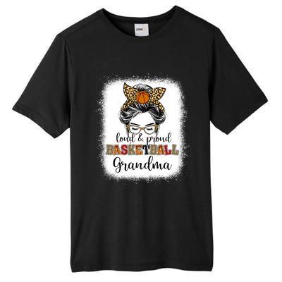 Proud And Loud Basketball Grandma Messy Bun Leopard Funny Gift Tall Fusion ChromaSoft Performance T-Shirt