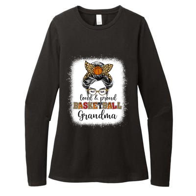 Proud And Loud Basketball Grandma Messy Bun Leopard Funny Gift Womens CVC Long Sleeve Shirt